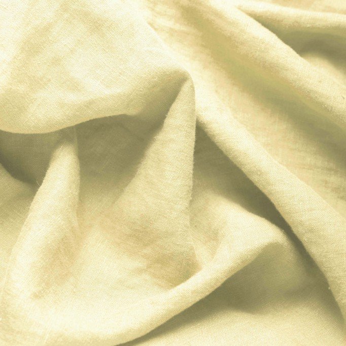 Feiner Leinenstoff (Stone Washed) Hellgelb - (Dekostoffe)