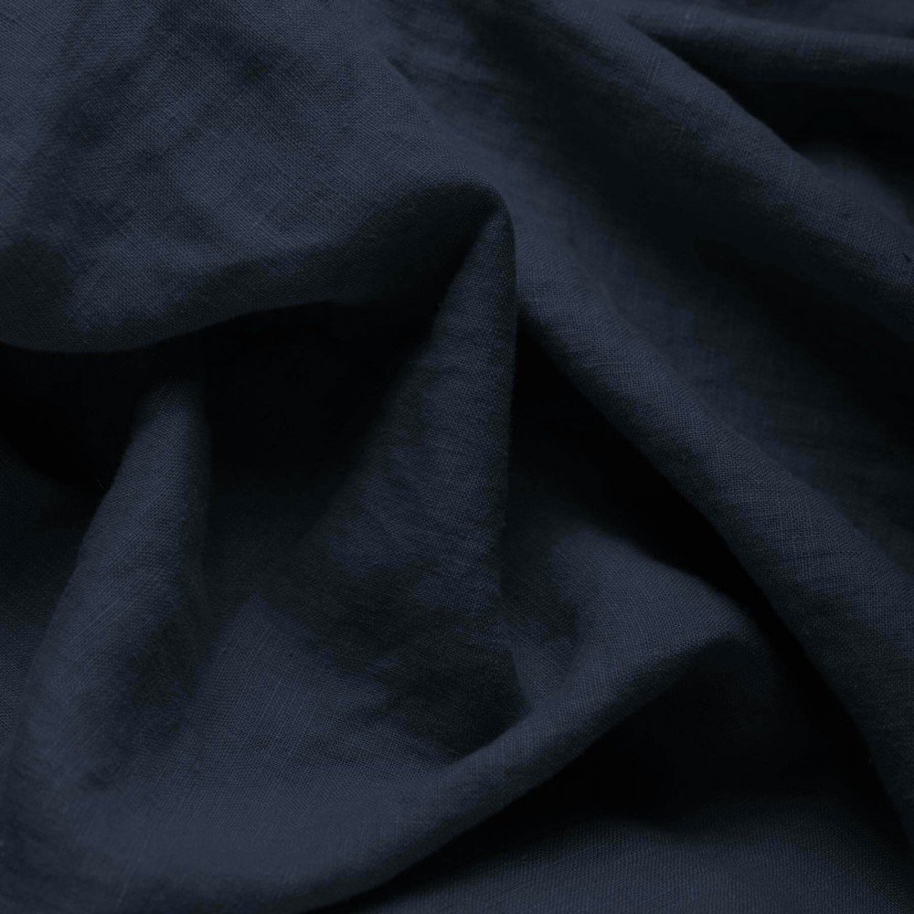 Fine Linen Fabric (Stone Washed) Navy