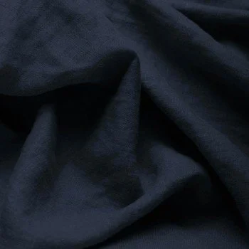 Fine Linen Fabric (Stone Washed) Navy