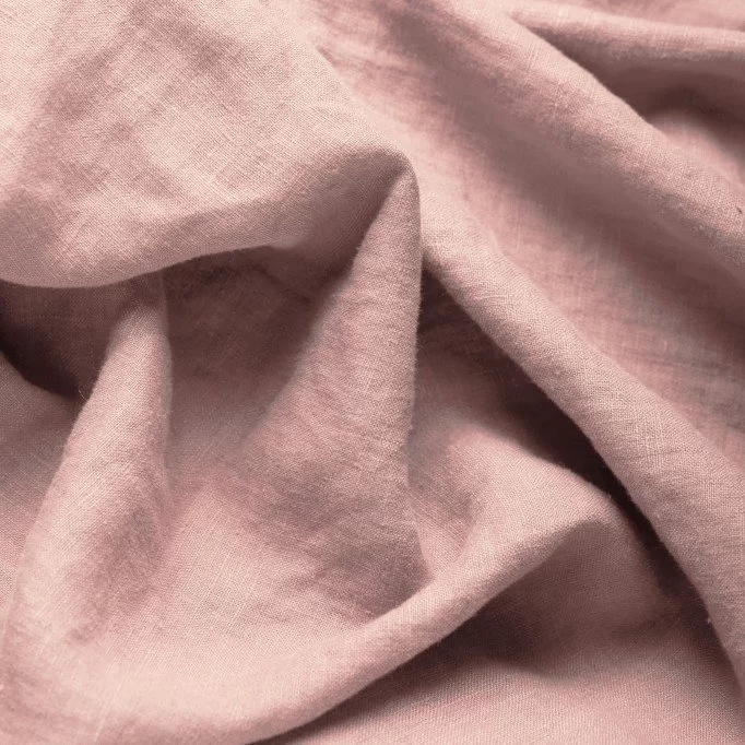 Fine Linen Fabric (Stone Washed) Nude Pink - (Deco Fabrics)