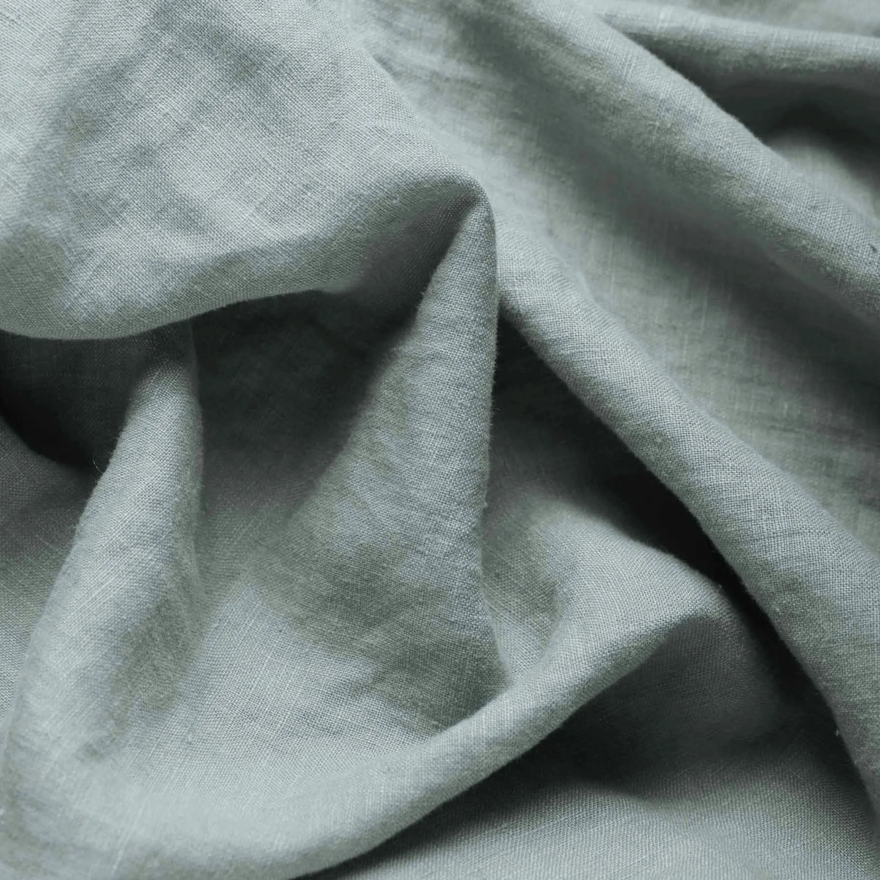 Fijne Linnen Stof (Stone Washed) Oud Groen