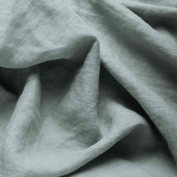 Fine Linen Fabric (Stone Washed) Old Green - (Deco Fabrics)