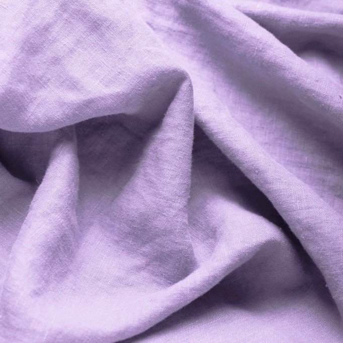 Tissu De Lin Fin (Stone Washed) Lilas Pastel - (Tissus Deco)