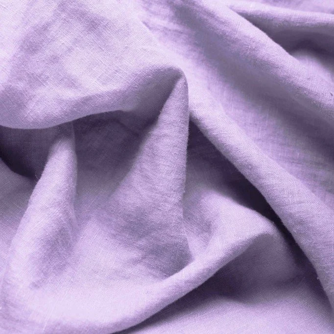 Fine Linen Fabric (Stone Washed) Pastel Lilac - (Deco Fabrics)