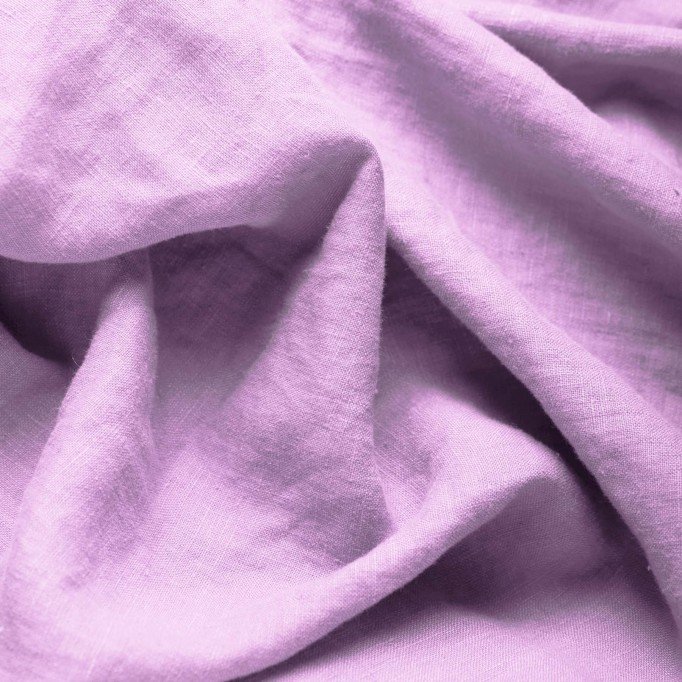 Tissu De Lin Fin (Stone Washed) Lilas Pastel - (Tissus Deco)