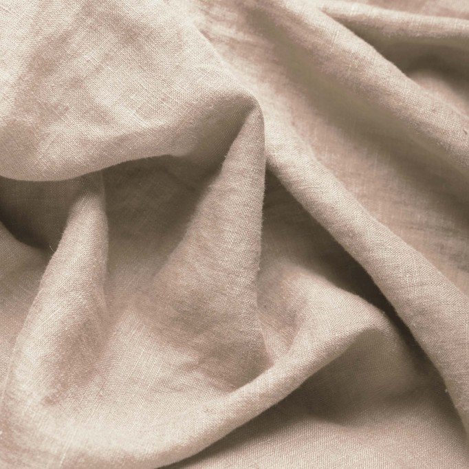 Fijne Linnen Stof (Stone Washed) Zand Beige - (Decoratiestoffen)
