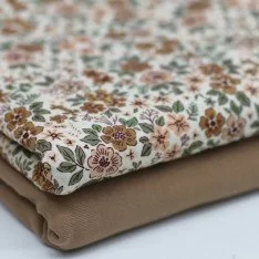 Jersey Di Cotone Stampa Digitale - Cespuglio Fiore Cacao