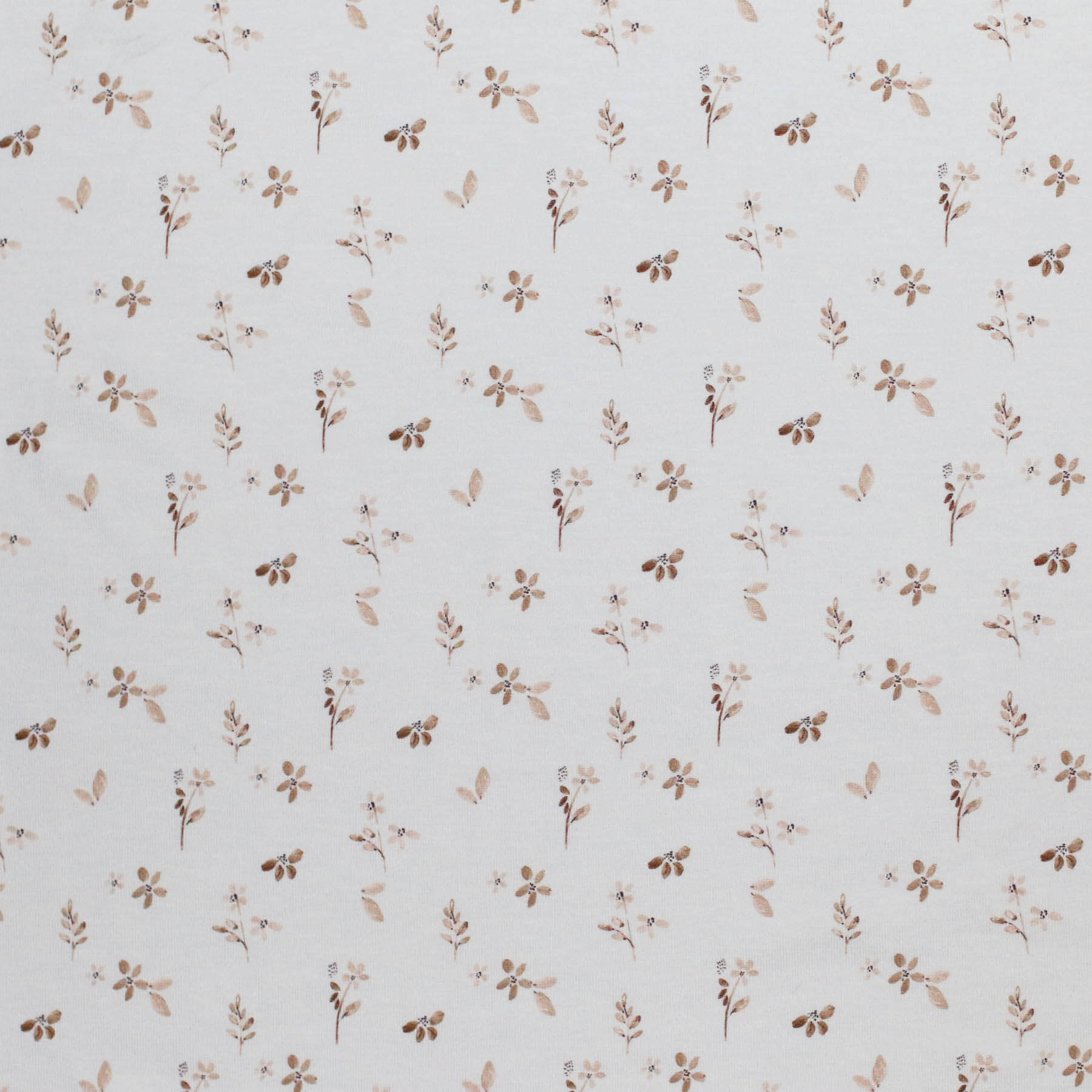 Jersey Katoen Digitale Print - Gezellige Bloem Beige