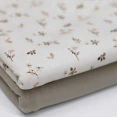 Jersey Cotton Fabric Digital Print - Cozy Flower Beige