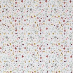 Cotton Poplin Digital Print - Flower Collage Ecru