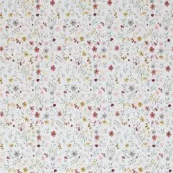 Jersey Di Cotone Stampa Digitale - Collage Di Fiori Ecru Jersey Di Cotone Stampa Digitale - Collage Di Fiori Ecru