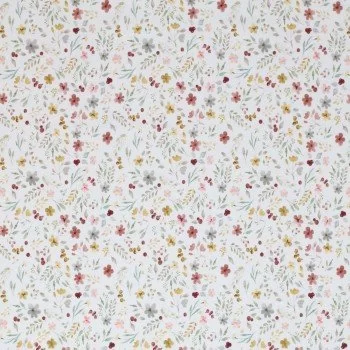 Cotton Poplin Digital Print - Flower Collage Ecru