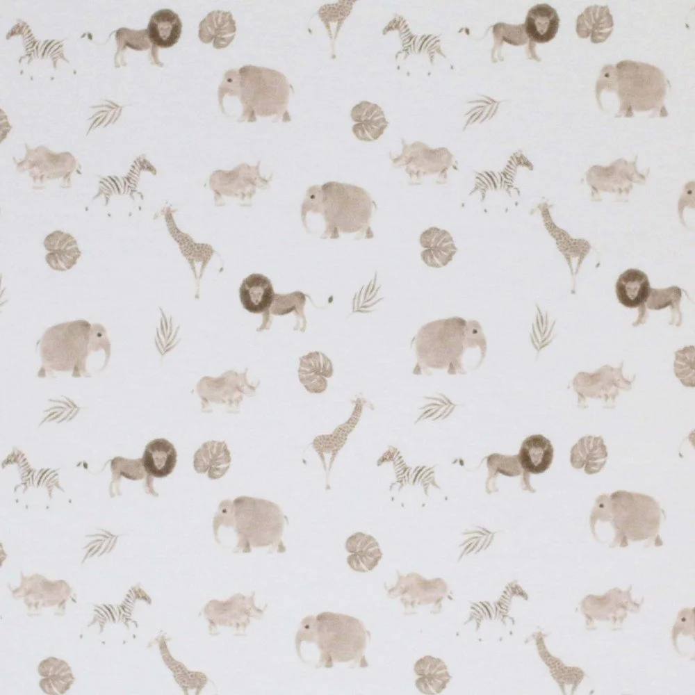 Jersey Katoen Digitale Print - Safari Ecru Beige