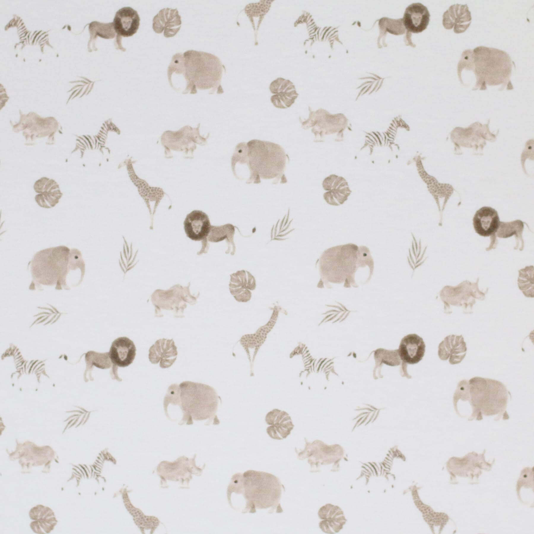 Poplin Katoen Digitale Print - Safari Ecru Beige