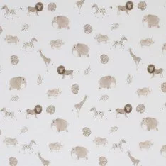 Jersey Di Cotone Stampa Digitale - Safari Ecru Beige