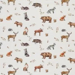 Baumwoll Popeline Digital - Wilde Tiere Im Wald Baumwoll Popeline Digital - Wilde Tiere Im Wald