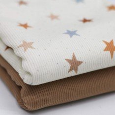 Rippstrick Jersey Stoff - Sterne