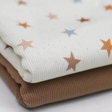 Tessuto Jersey Di Cotone Costine - Stelle | Rijs Textiles Tessuto Jersey Di Cotone Costine - Stelle - (Jersey Tessuti)