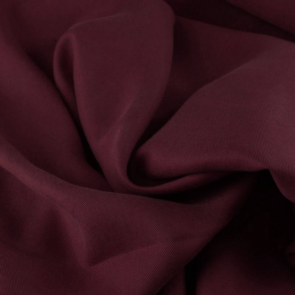 Tissu Tencel De Sergé Bordeaux