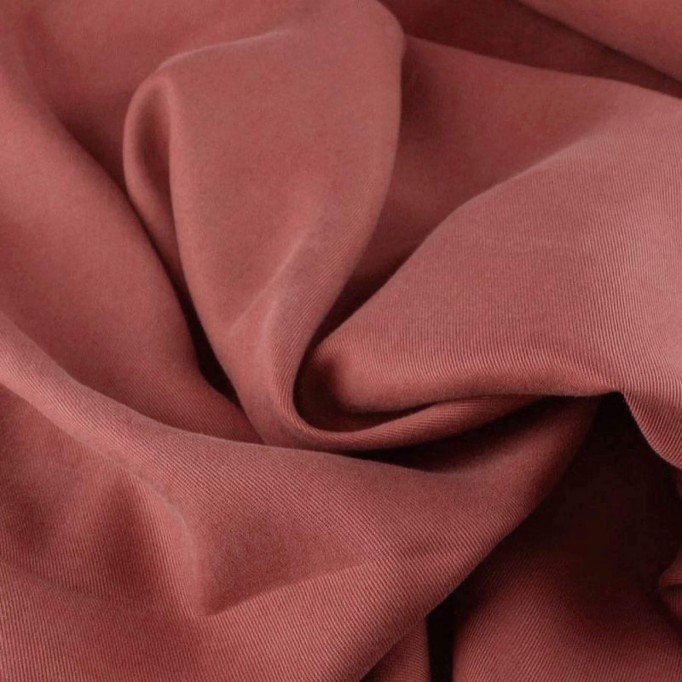 Tissu Tencel De Sergé Rose Argile - (Tissus De Mode)