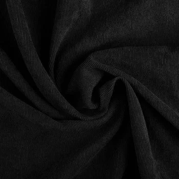 Tessuto Velluto a Coste Stretch 21 Wales Nero