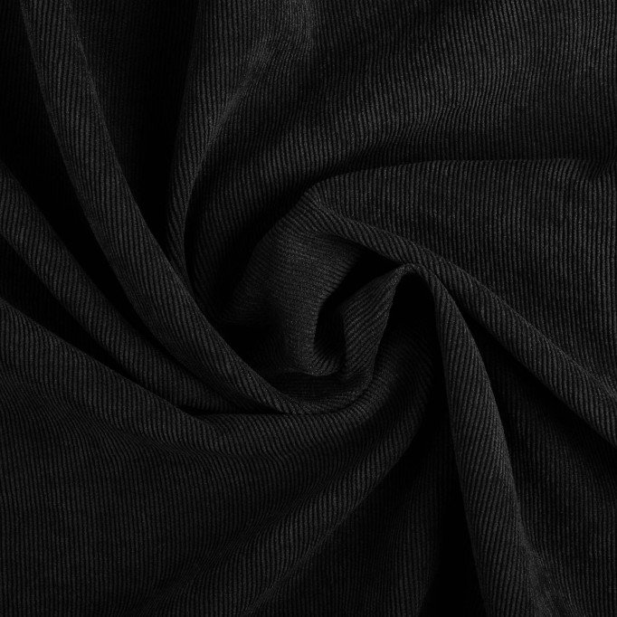 Tissu Velours Milleraies Stretch 21 Wales Noir - (Tissus De Mode)