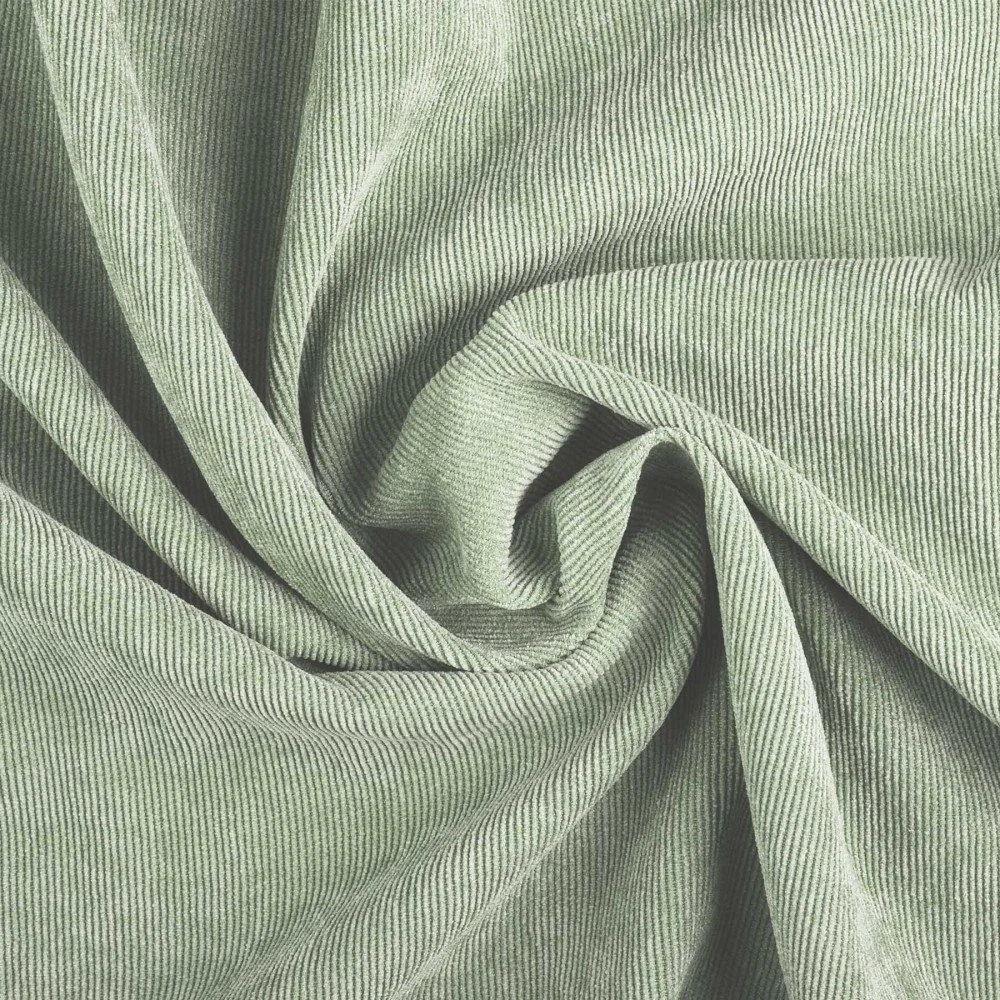 Babyrib Stretch Stof 21 Wales Dusty Groen Babyrib Stretch Stof 21 Wales Dusty Groen - (Modestoffen)