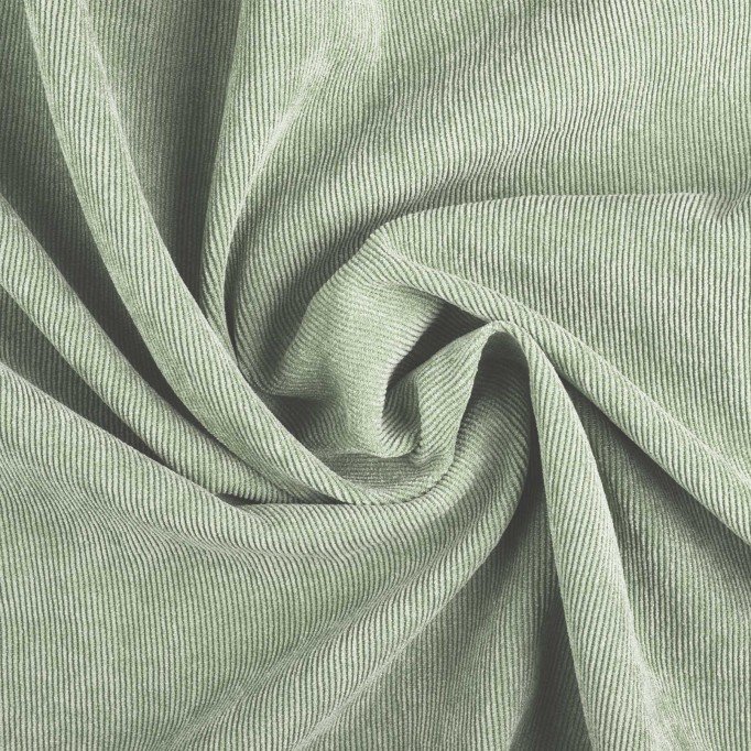 Babyrib Stretch Stof 21 Wales Dusty Groen - (Modestoffen)
