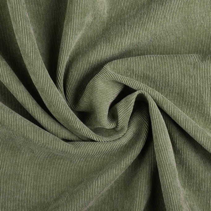 Babyrib Stretch Stof 21 Wales Olijf - (Modestoffen)