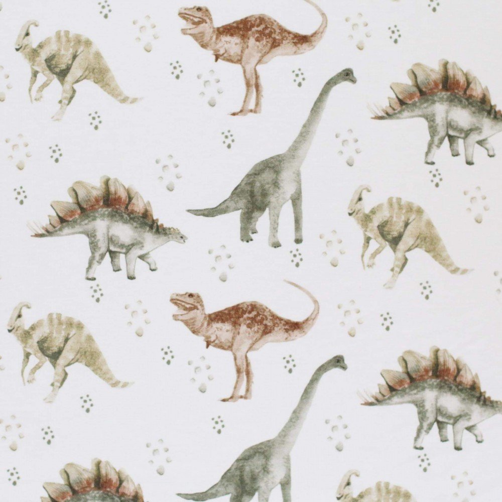 Bomuldjersey Digital Print - Store Dino