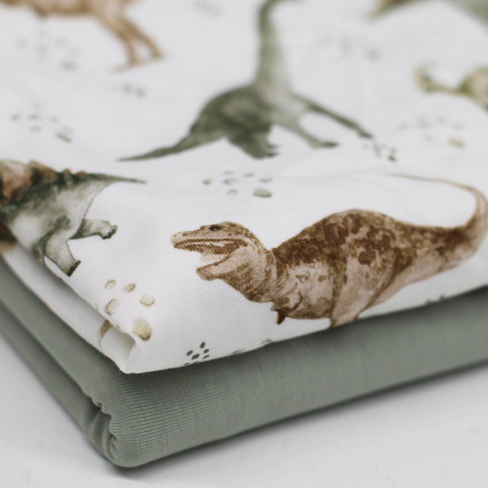 Bomuldjersey Digital Print - Store Dino