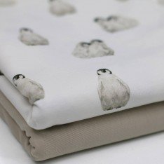 Jersey Cotton Fabric Digital Print - Penguins