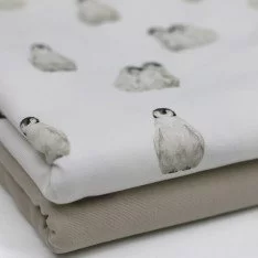 Bomuldjersey Digital Print - Pingviner