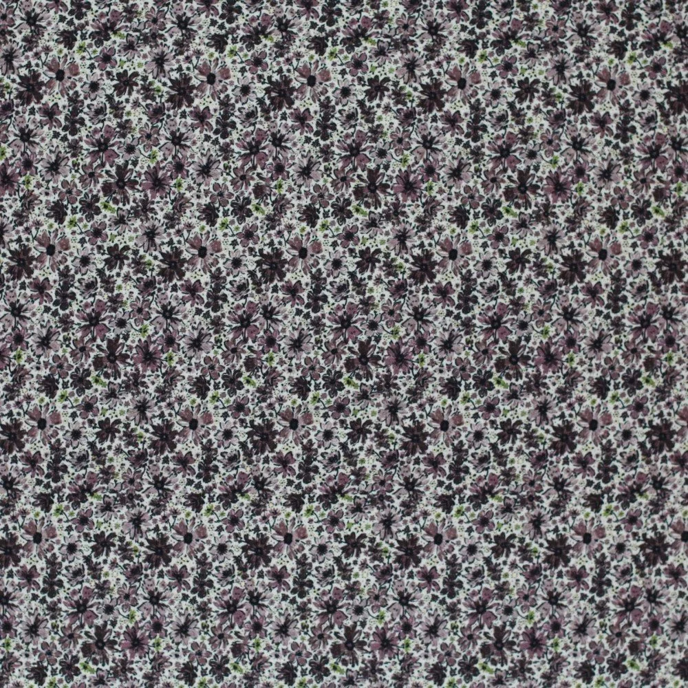 Jersey Katoen Digitale Print - Winter Bloem Oud Mauve