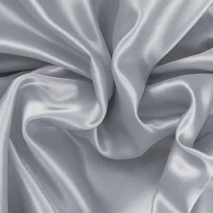 Satin Stoff Silbergrau - (Satin Stoffe)