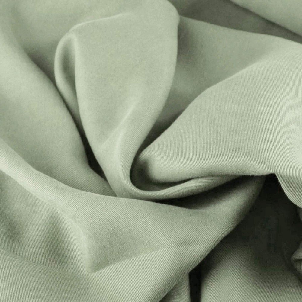 Tissu Tencel De Sergé Vert Poussiéreux