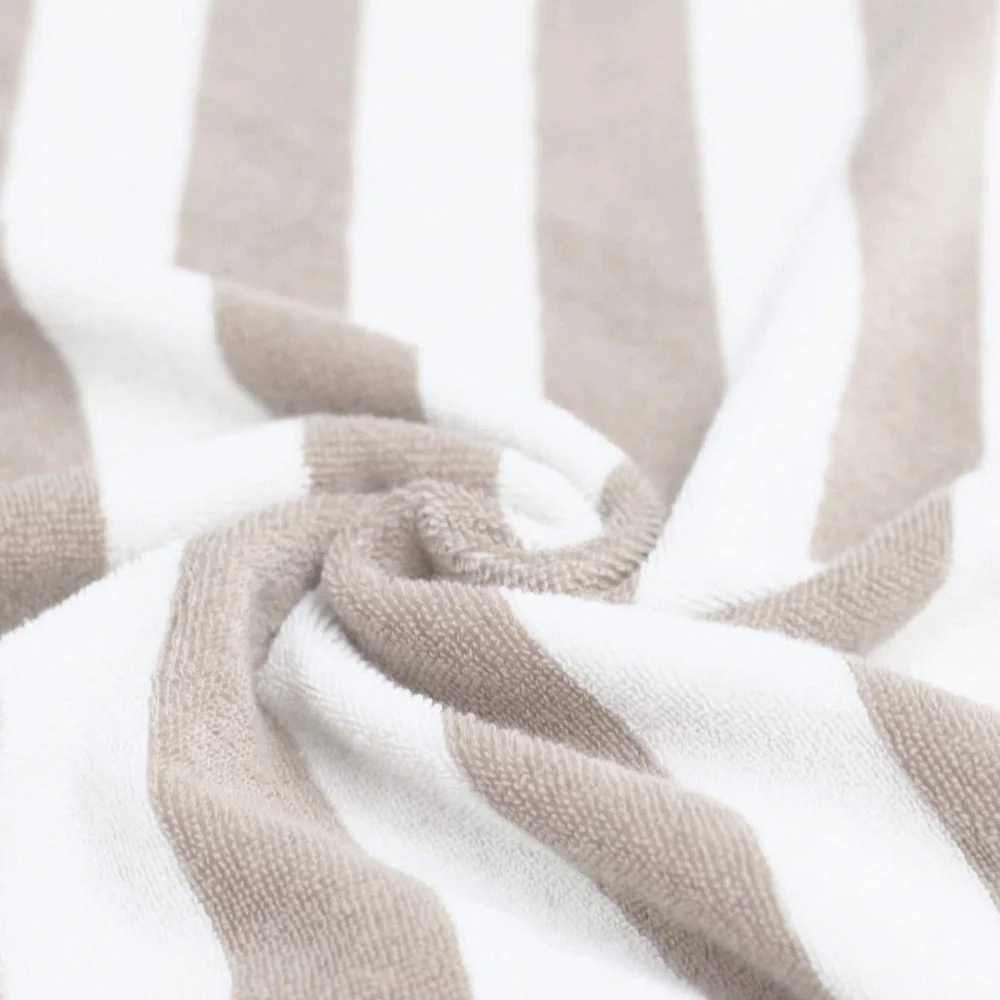 Tessuto Spugna Di Cotone A Righe 4CM x 4CM Beige Ecru Tessuto Spugna Di Cotone A Righe 4CM x 4CM Beige Ecru