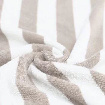 Tessuto Spugna Di Cotone A Righe 4CM x 4CM Beige Ecru Tessuto Spugna Di Cotone A Righe 4CM x 4CM Beige Ecru
