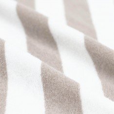 Frotteestoff Streifen 4CM x 4CM Beige Ecru