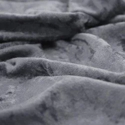 Panne Velvet Fabric Dark Grey