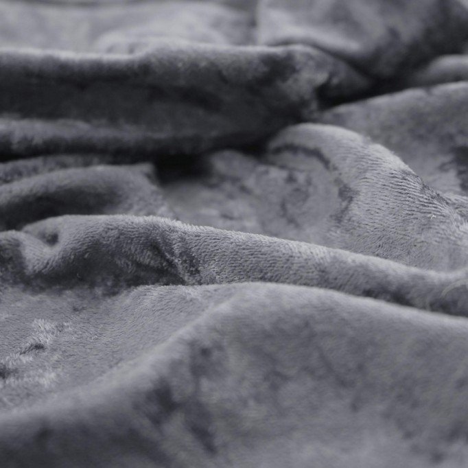 Tissu Panne De Velours Gris Foncé - (Tissu Panne De Velours )