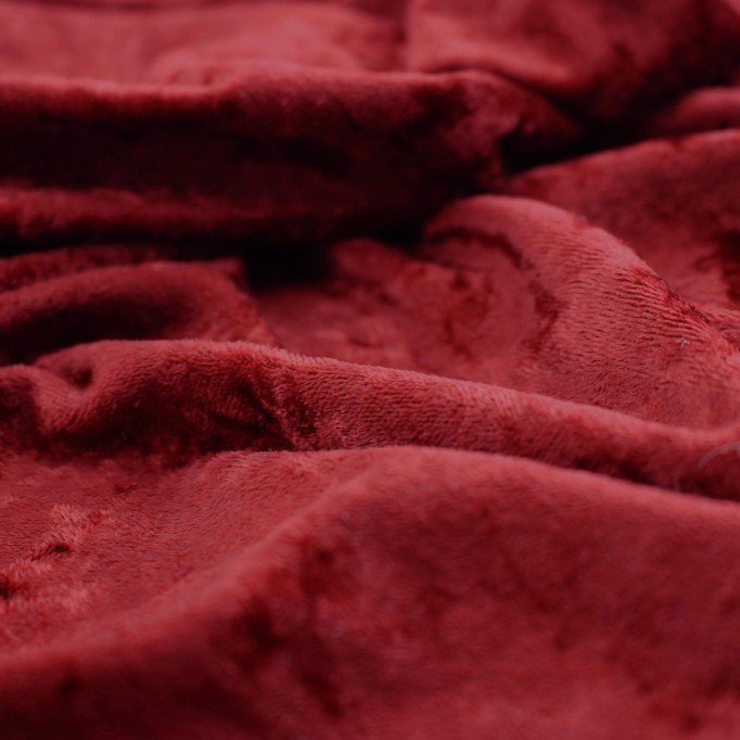 Tissu Panne De Velours Rouge Foncé - (Tissu Panne De Velours )