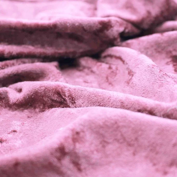 Velour De Panne Stof Oud Roze - (Velours De Panne)