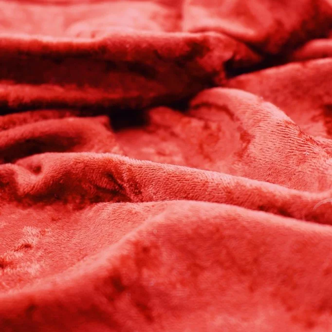 Tissu Panne De Velours Rouge  - (Tissu Panne De Velours )