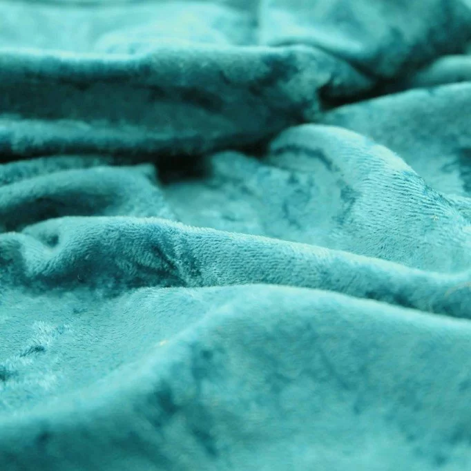 Velour De Panne Stof Turquoise - (Velours De Panne)