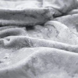 Tissu Panne De Velours Gris Argenté