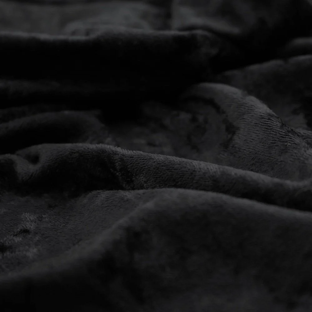 Panne Velvet Fabric Black