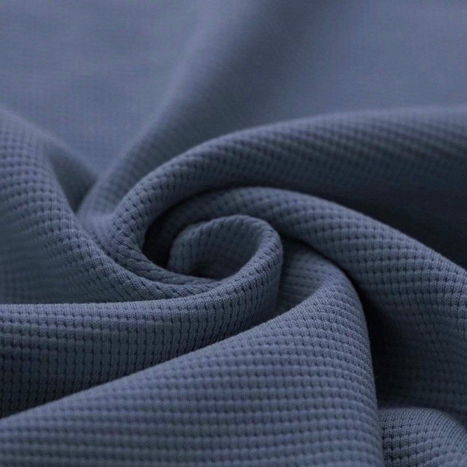 Tissu Jersey Gaufré Tricoté Jeans Foncé - (Tissus Jersey)