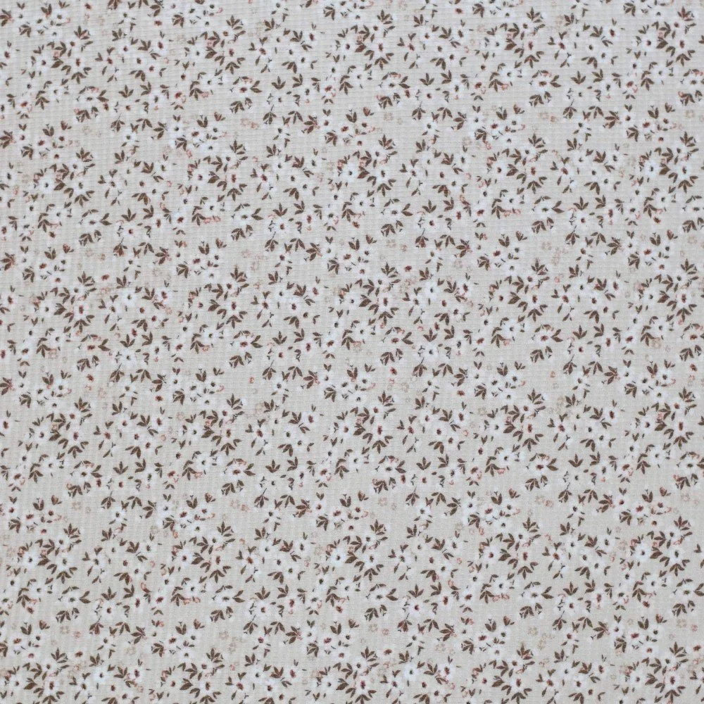 Vaffel Jersey Strikstof - Blomsterbombe Beige Vaffel Jersey Strikstof - Blomsterbombe Beige