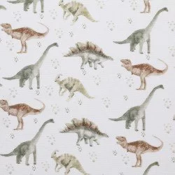 Wafel Jersey Stof - Grote Dino Wafel Jersey Stof - Grote Dino